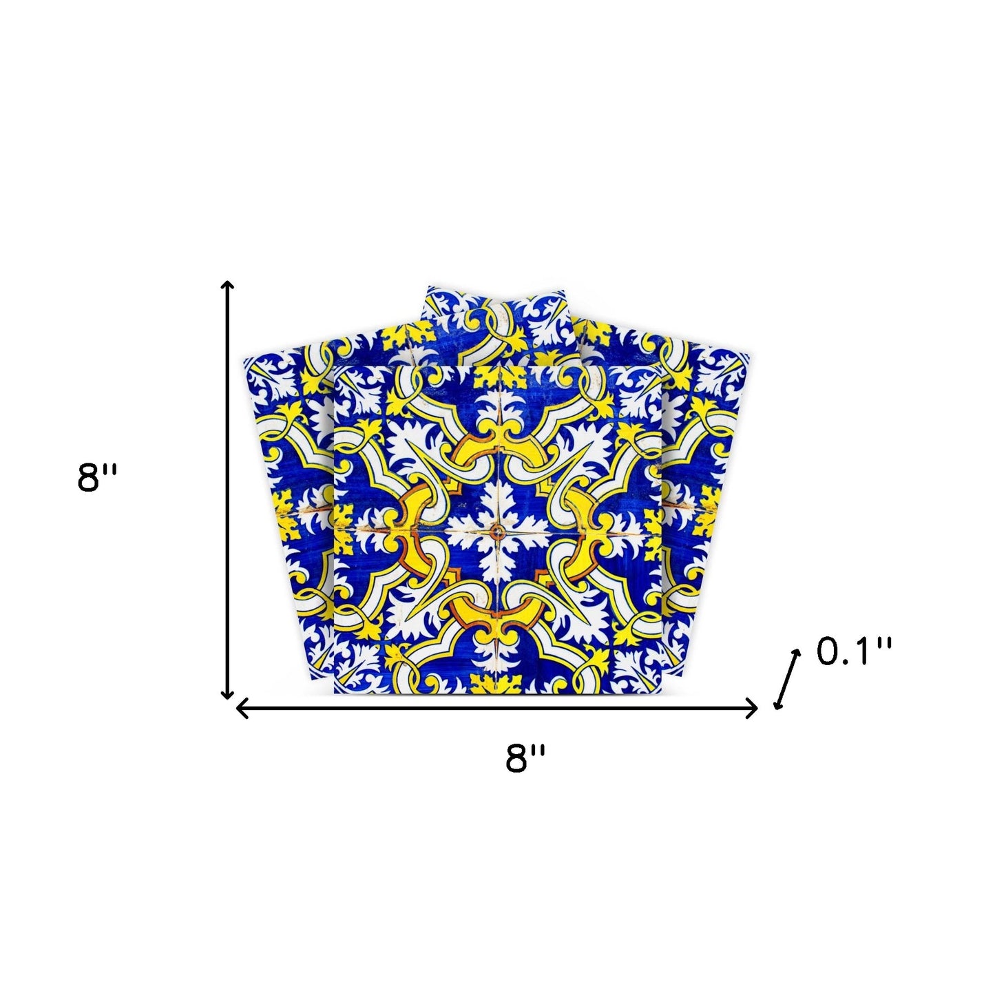 8" X 8" Blue and Yellow Links Peel And Stick Tiles