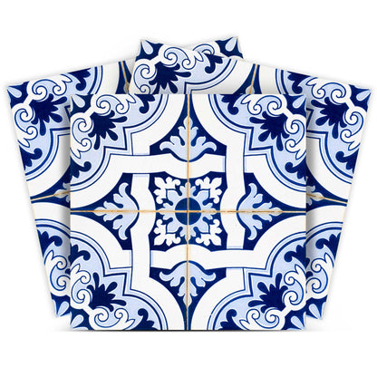 8" X 8" Blue Mia Gia Peel And Stick Removable Tiles