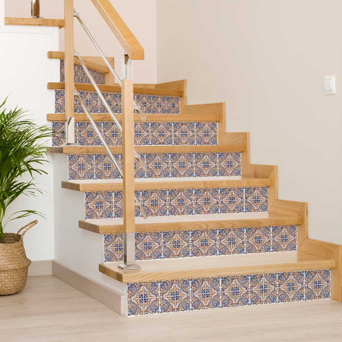 6" X 6" Blue Taupe Nova Removable Peel and Stick Tiles