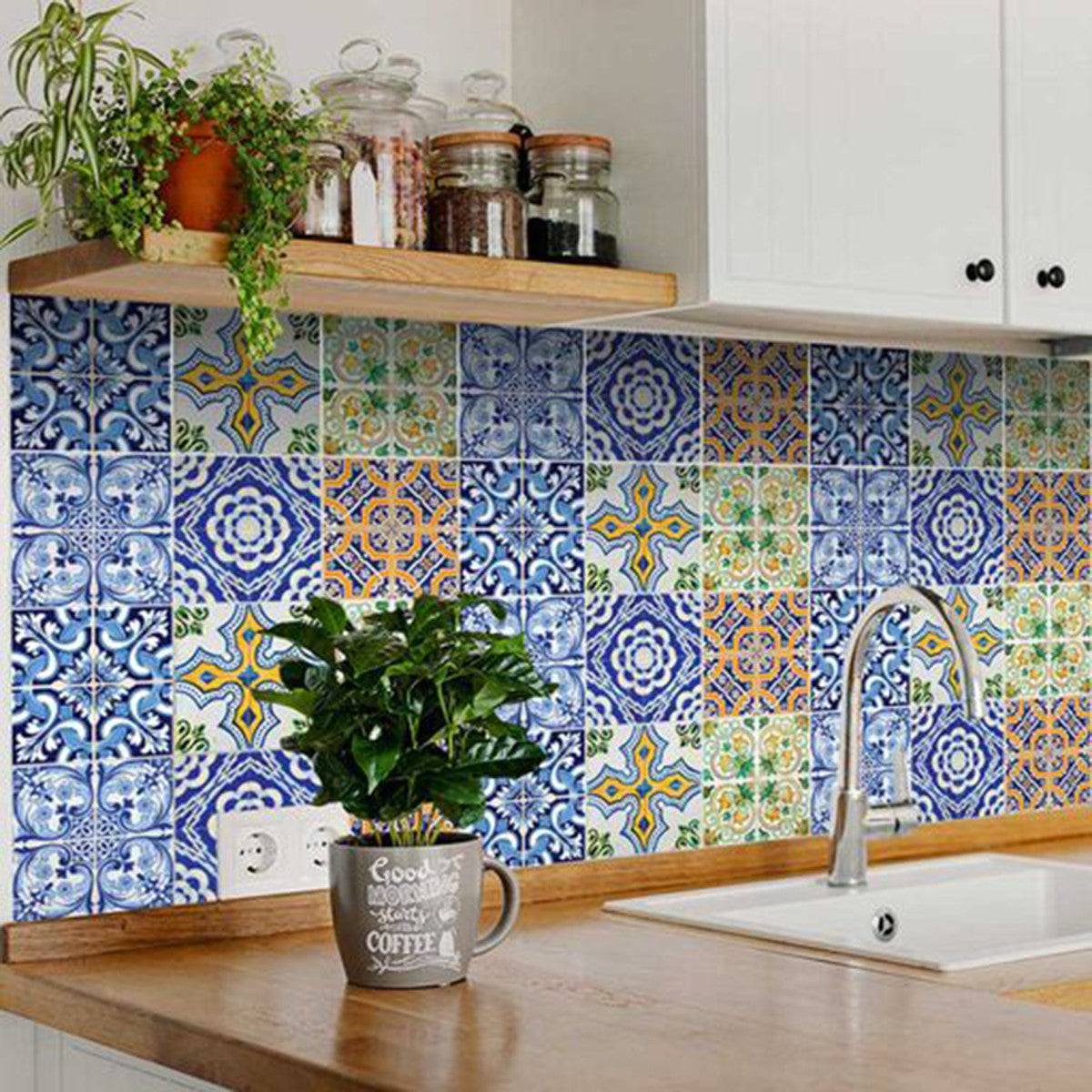 6" X 6" Lima Multi Mosaic Peel and Stick Tiles