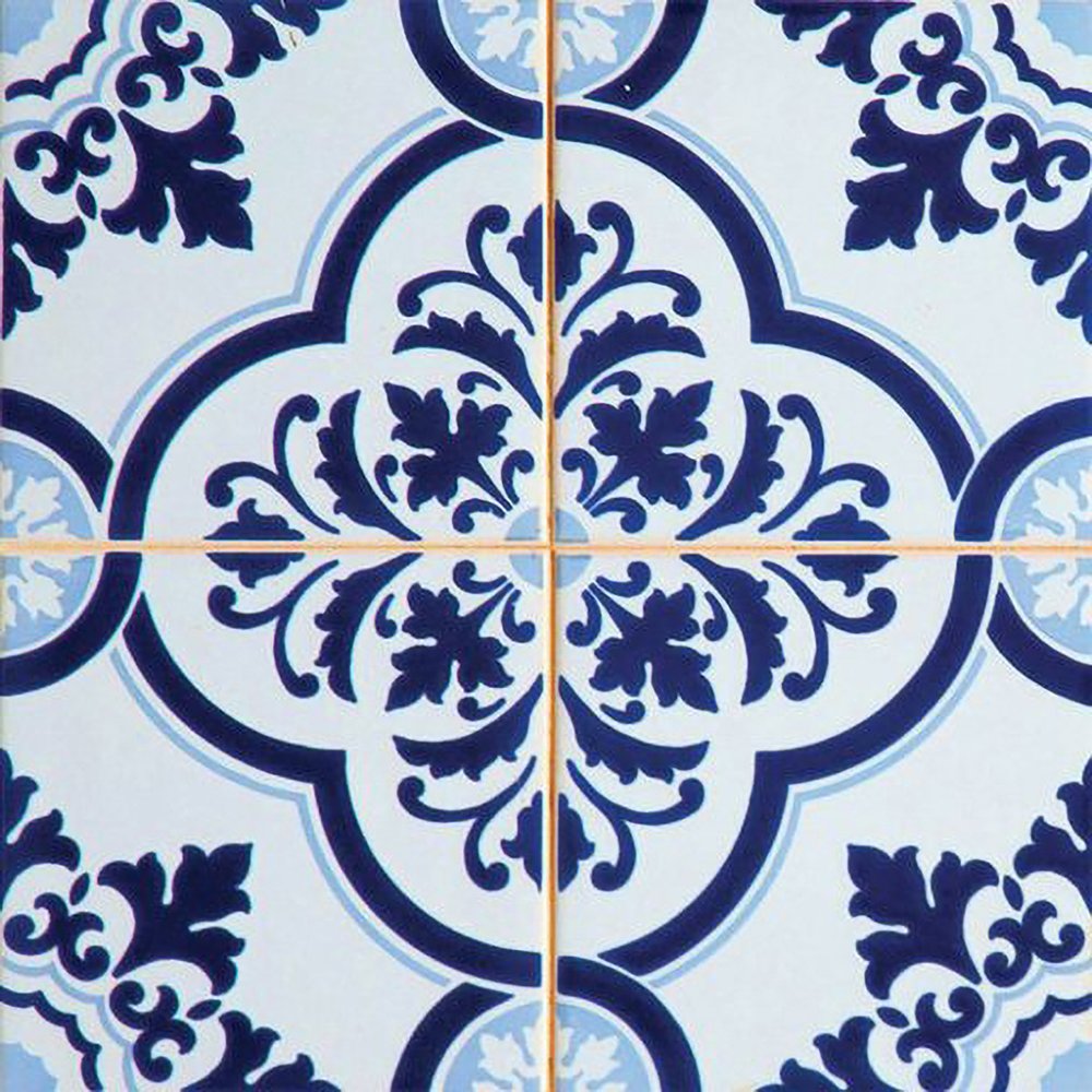 6" x 6" Blue And White Vinyl Peel And Stick Removable Tiles — view 3