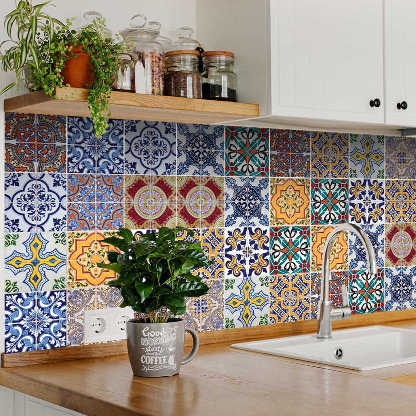 8" X 8" Addina Mutli Mosaic Peel and Stick Tiles