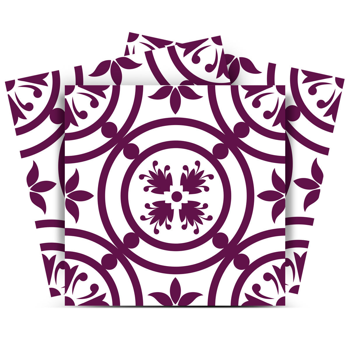 4" X 4" Merlot Lisa Removable Peel And Stick Tiles