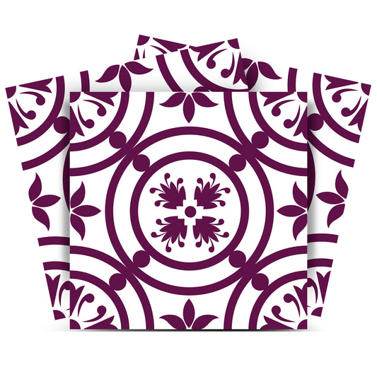 7" X 7" Merlot Lisa Removable Peel and Stick Tiles