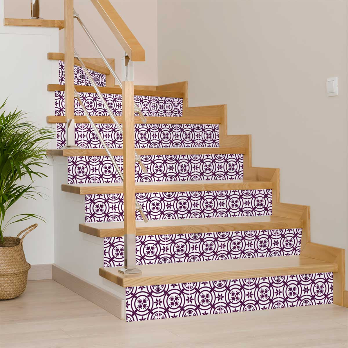 7" X 7" Merlot Lisa Removable Peel and Stick Tiles