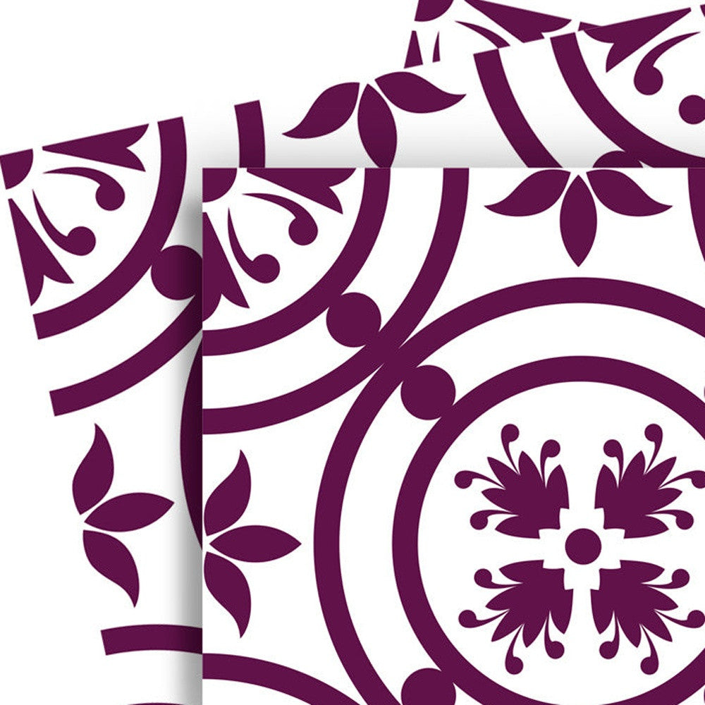 7" X 7" Merlot Lisa Removable Peel and Stick Tiles