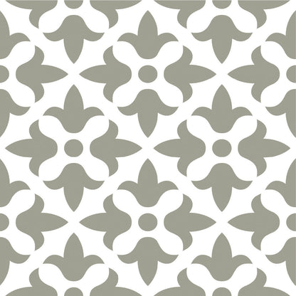 4" X 4" Sage Gray Fleur Removable Peel And Stick Tiles