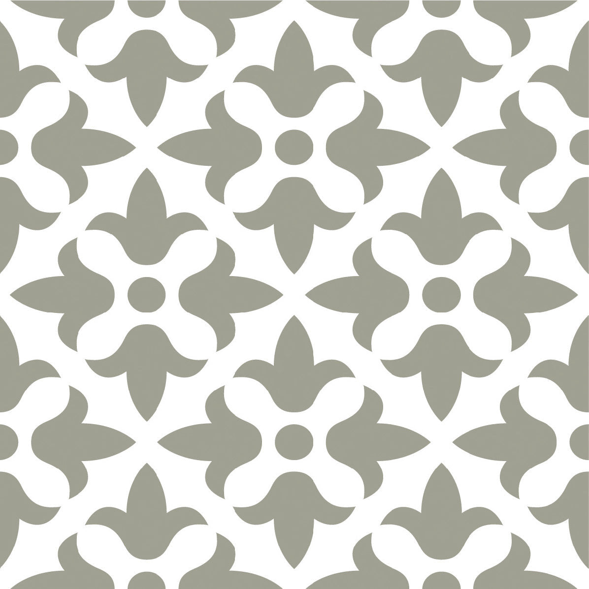 5" X 5" Sage Gray Fleur Removable Peel and Stick Tiles