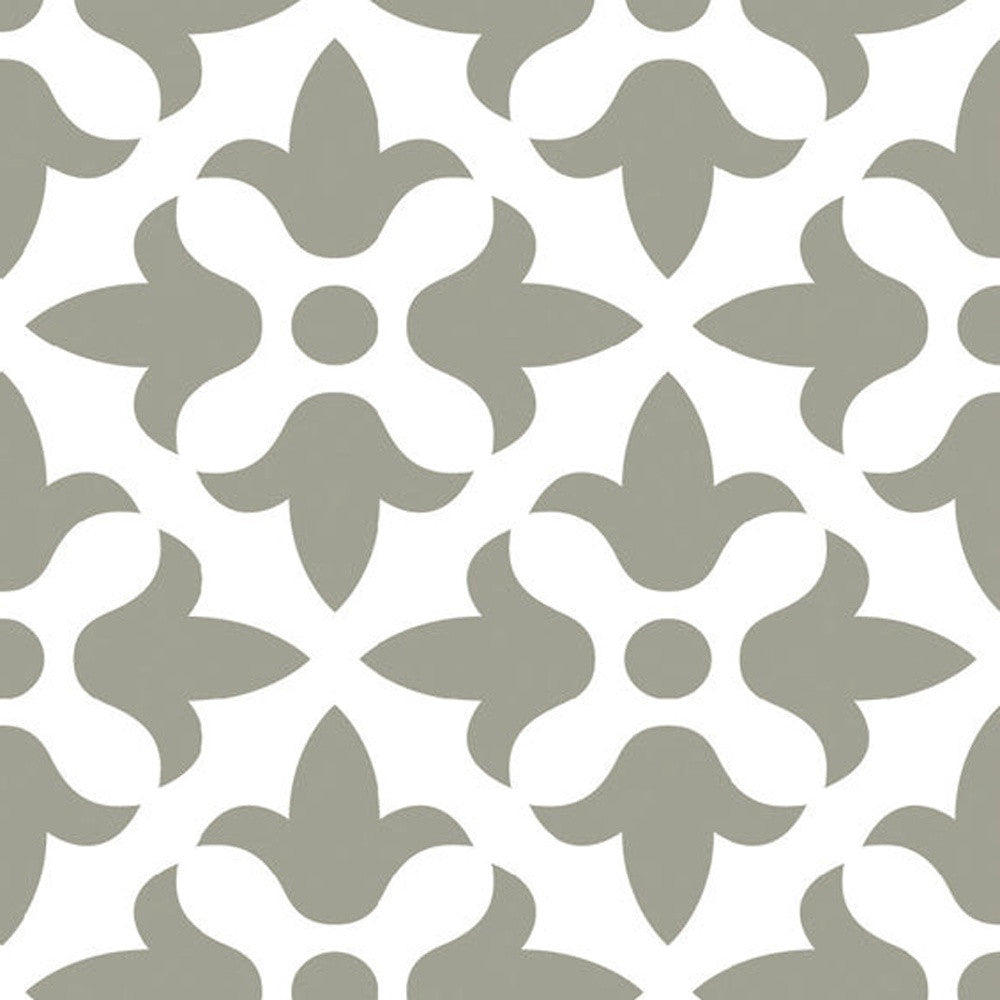 7" X 7" Sage Gray Fleur Removable Peel and Stick Tiles