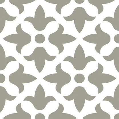 7" X 7" Sage Gray Fleur Removable Peel and Stick Tiles