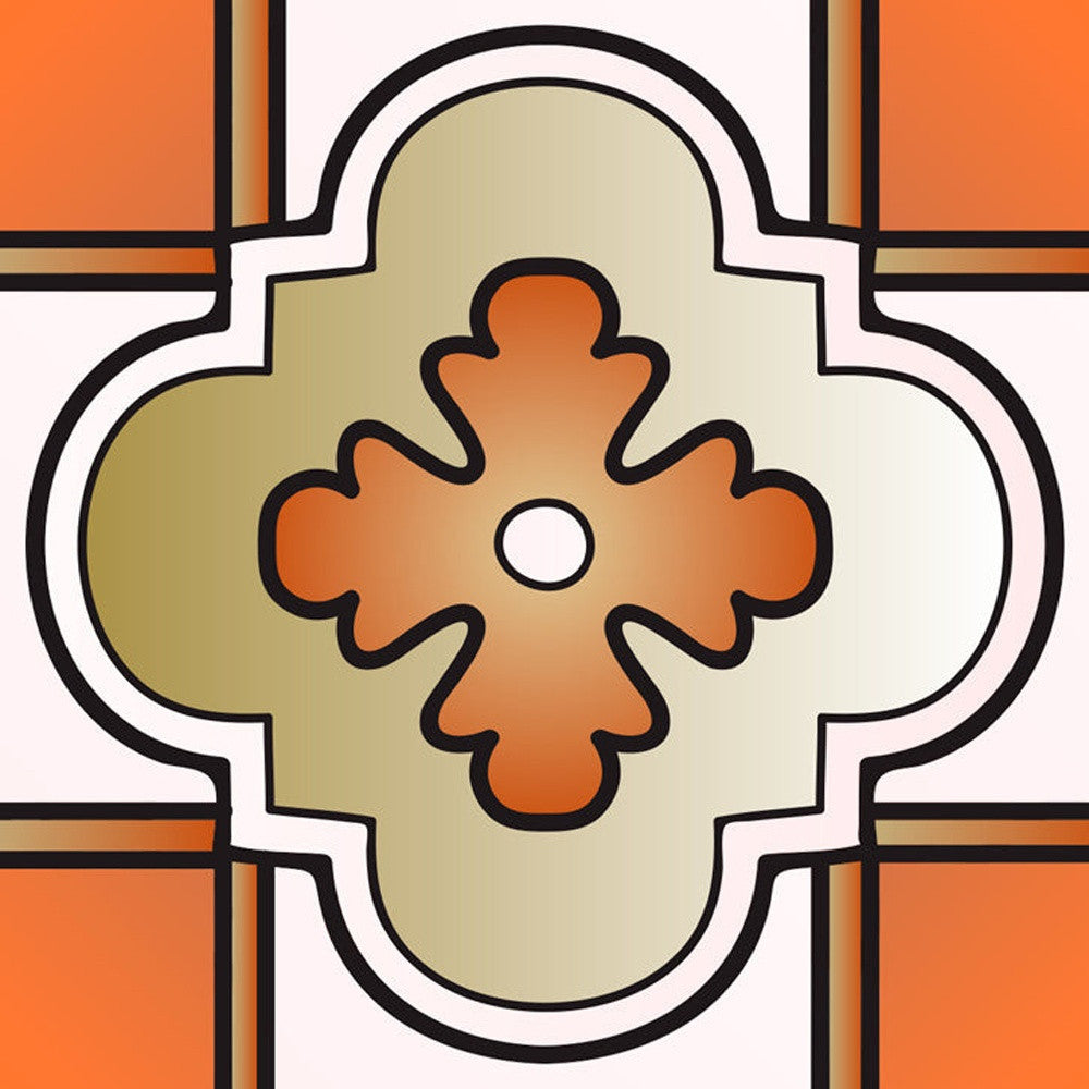 4" x 4" Retro Orange Mosaic Peel and Stick Removable Tiles