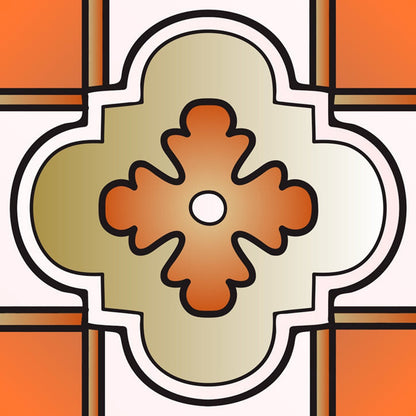 5" x 5" Retro Orange Mosaic Peel and Stick Removable Tiles