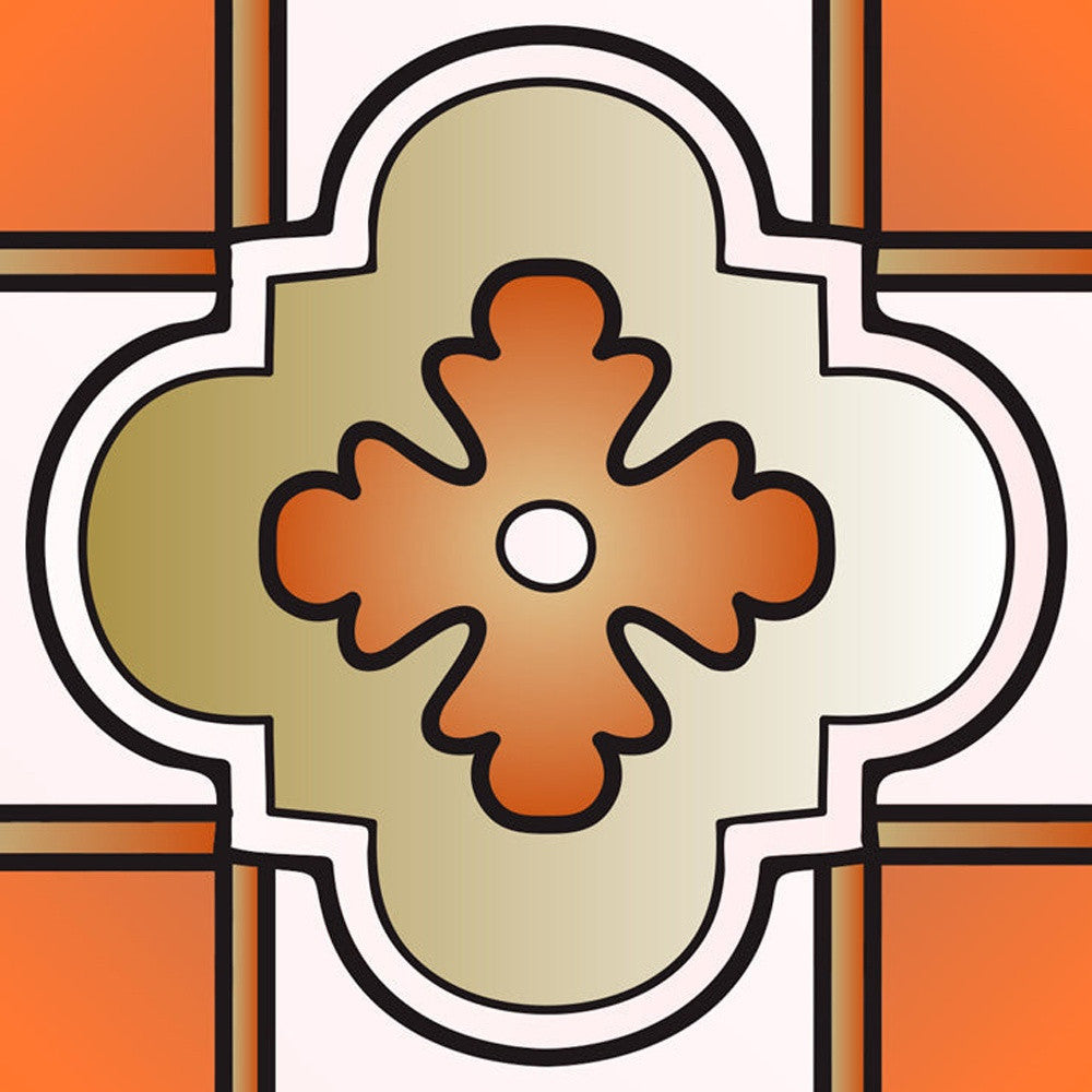 6" x 6" Retro Orange Mosaic Peel and Stick Removable Tiles
