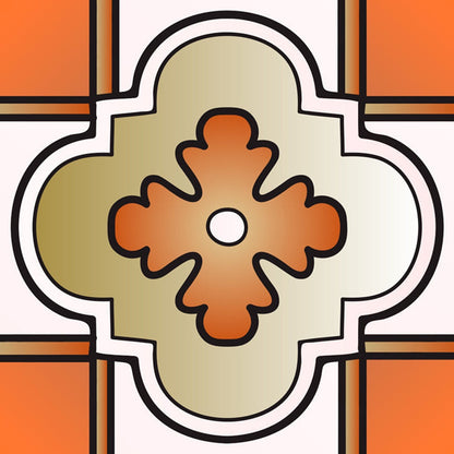 7" x 7" Retro Orange Mosaic Peel and Stick Removable Tiles