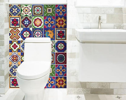 6" x 6" Mediterra Celestial Mosaic Peel and Stick Removable Tiles