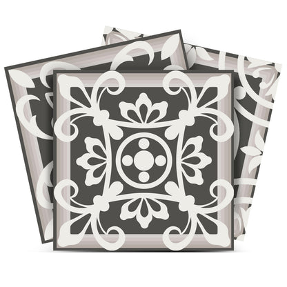 4" x 4" Wood Brown and White Mosaic Peel and Stick Removable Tiles