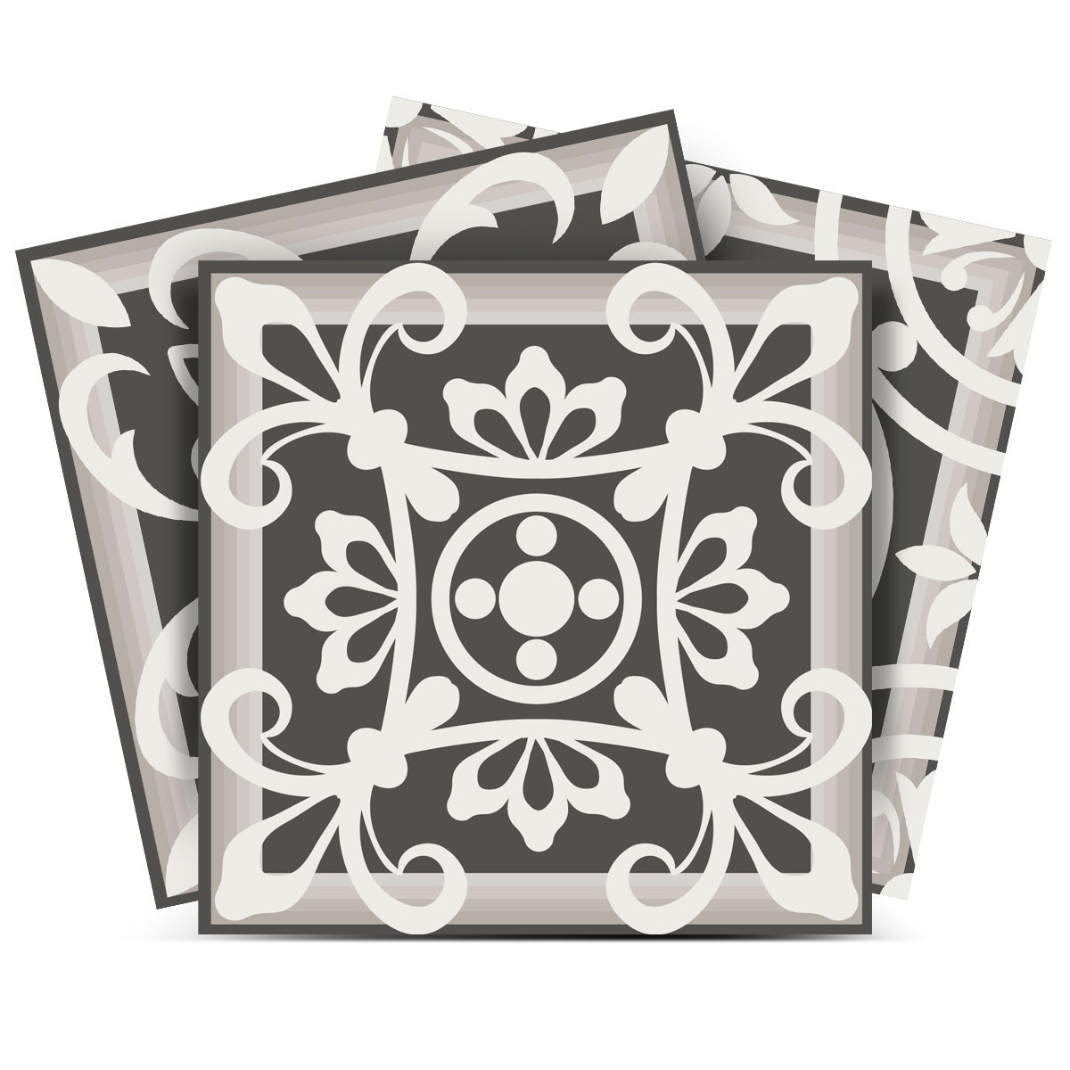 5" x 5" Wood Brown and White Mosaic Peel and Stick Removable Tiles