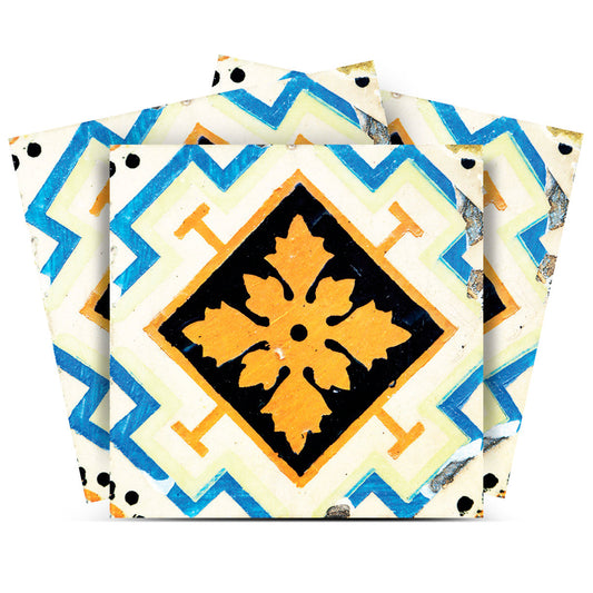 6" x 6" Gold Snowflake Peel and Stick Removable Tiles