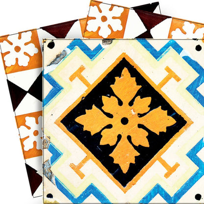 4" x 4" Snowflake and Diamond Peel and Stick Removable Tiles