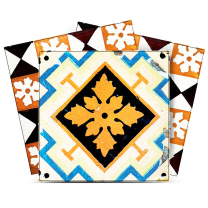 5" x 5" Snowflake and Diamond Peel and Stick Removable Tiles