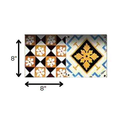 8" x 8" Snowflake and Diamond Peel and Stick Removable Tiles