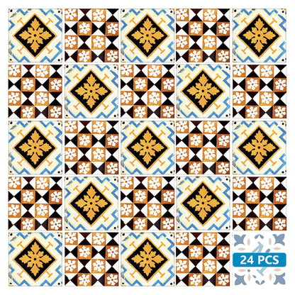 8" x 8" Snowflake and Diamond Peel and Stick Removable Tiles