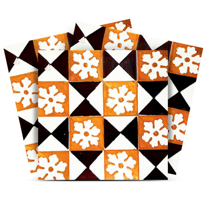 6" x 6" Mini Snowflakes and Squares Peel and Stick Removable Tiles