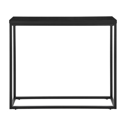 35" Black Wood and Steel Frame Console Table HomeRoots