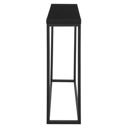 35" Black Wood and Steel Frame Console Table HomeRoots