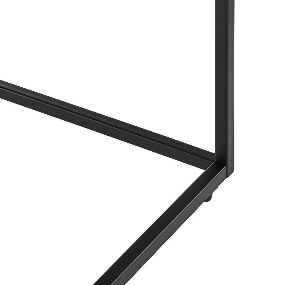 35" Black Wood and Steel Frame Console Table HomeRoots