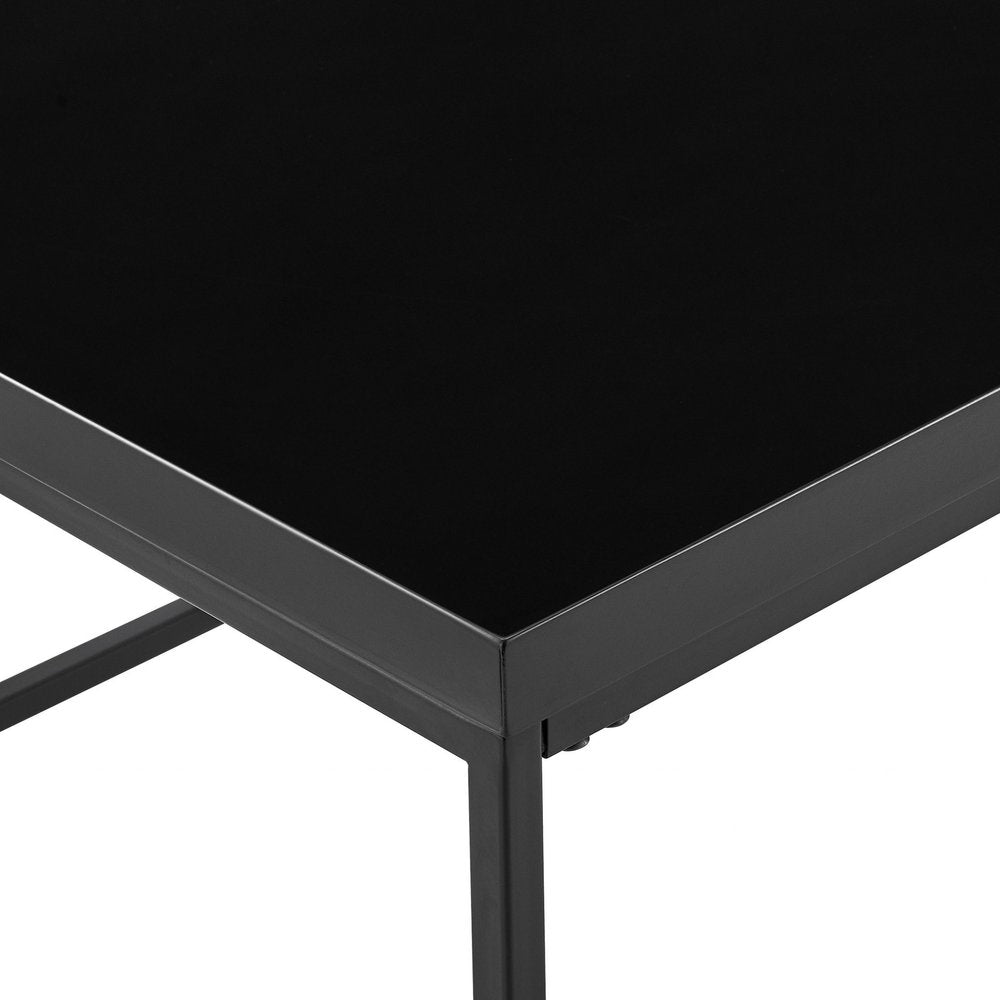 35" Black Wood and Steel Frame Console Table HomeRoots