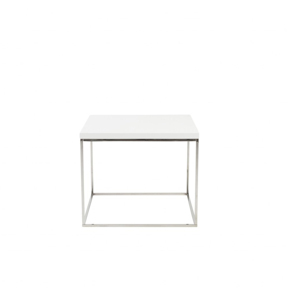 20" Silver And White Square End Table HomeRoots
