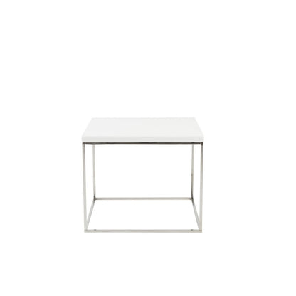 20" Silver And White Square End Table HomeRoots