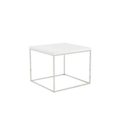 20" Silver And White Square End Table HomeRoots