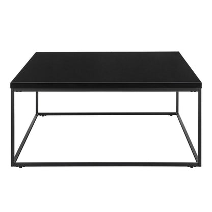 35" Black Wood And Metal Square Frame Coffee Table HomeRoots