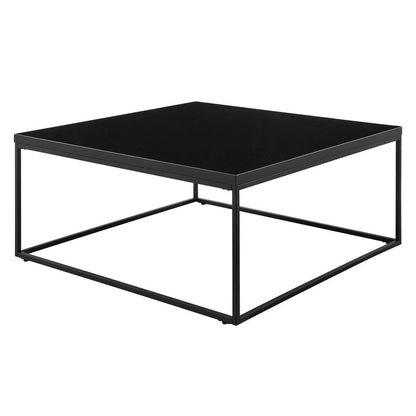 35" Black Wood And Metal Square Frame Coffee Table HomeRoots