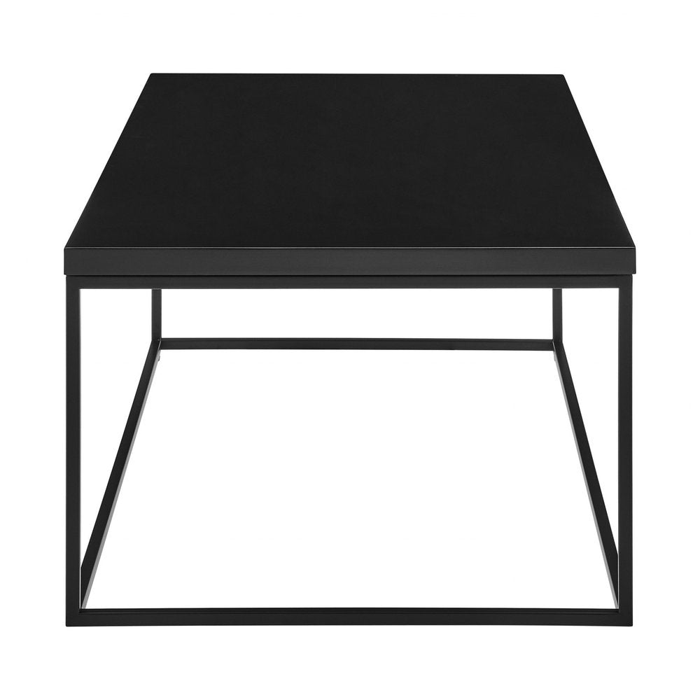 35" Black Wood And Metal Square Frame Coffee Table HomeRoots