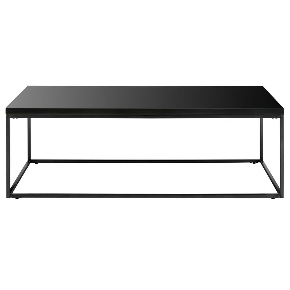 47" Black Wood And Metal Frame Coffee Table HomeRoots