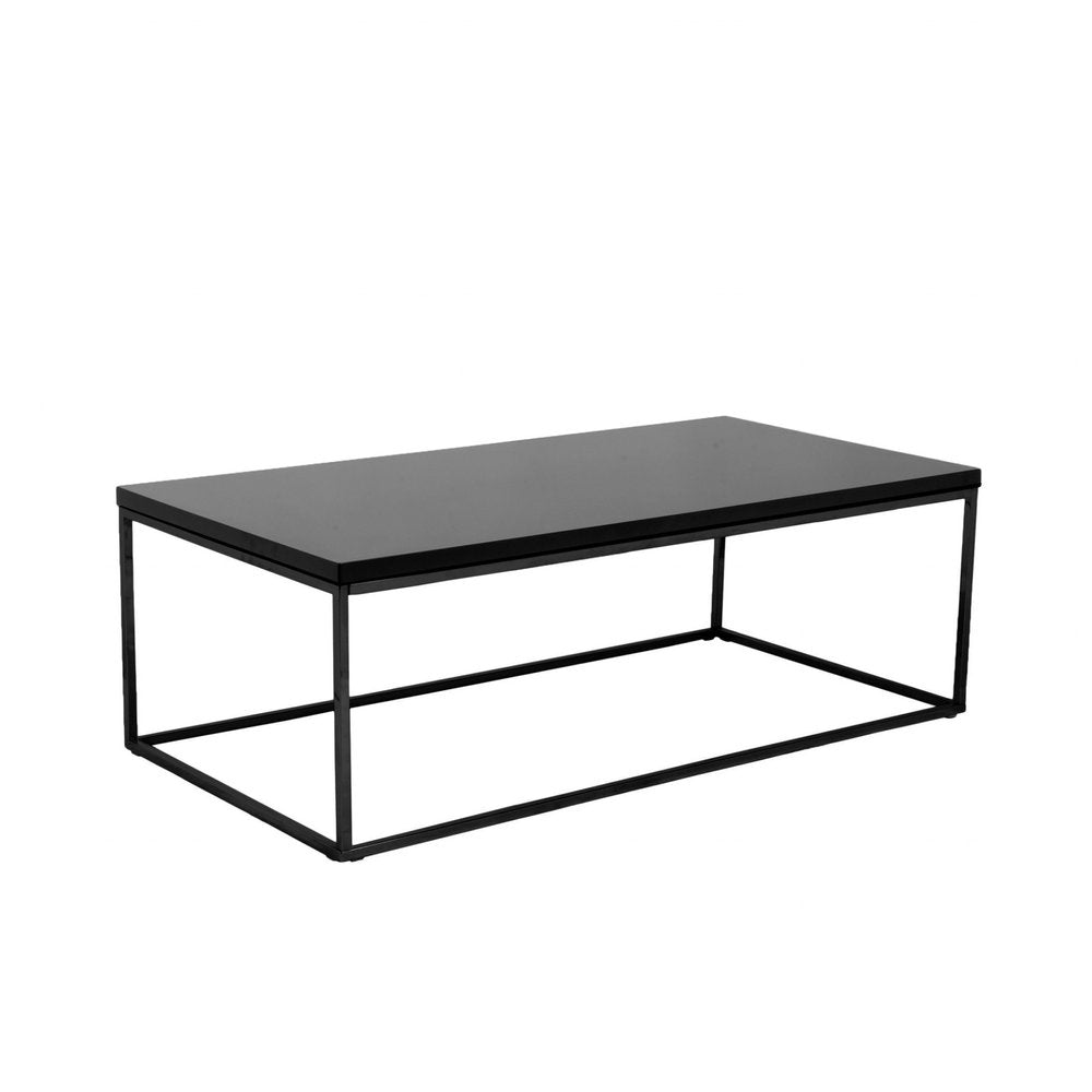 47" Black Wood And Metal Frame Coffee Table HomeRoots