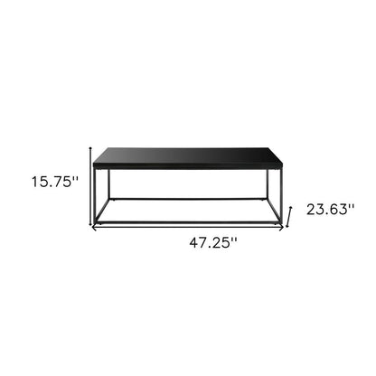 47" Black Wood And Metal Frame Coffee Table HomeRoots