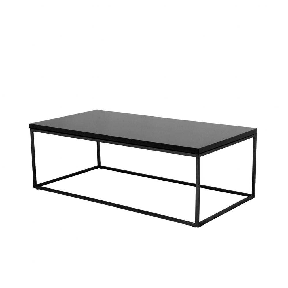 47" Black Wood And Metal Frame Coffee Table HomeRoots