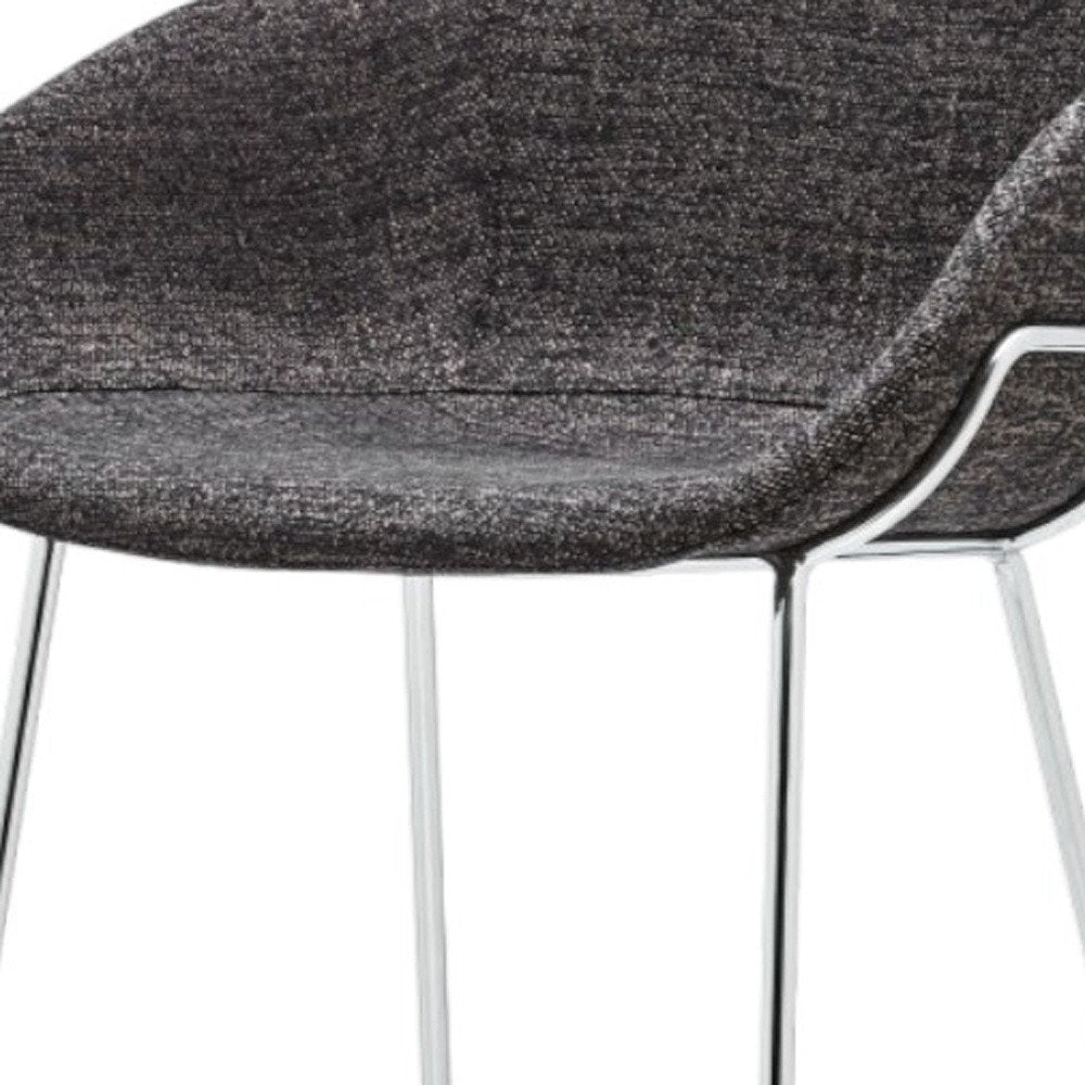 Set of Two 30" Black And Silver Steel Low Back Bar Height Bar Chairs HomeRoots