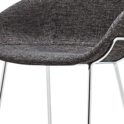 Set of Two 30" Black And Silver Steel Low Back Bar Height Bar Chairs HomeRoots