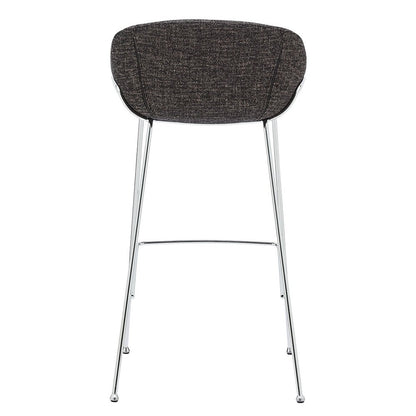 Set of Two 30" Black And Silver Steel Low Back Bar Height Bar Chairs HomeRoots