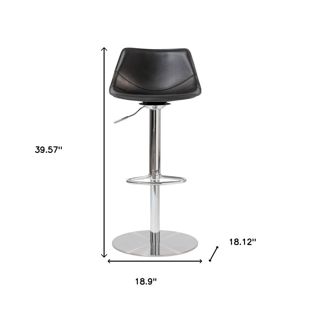 Black And Silver Steel Low Back Bar Height Swivel Bar Chair HomeRoots
