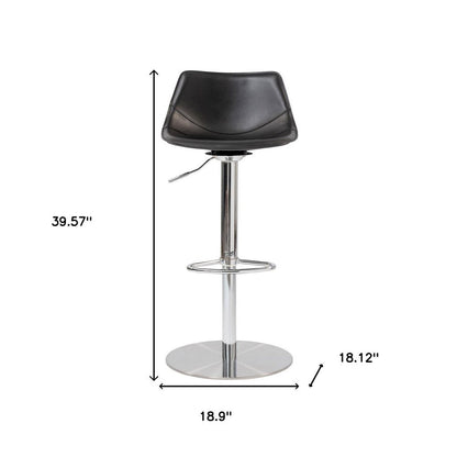 Black And Silver Steel Low Back Bar Height Swivel Bar Chair HomeRoots