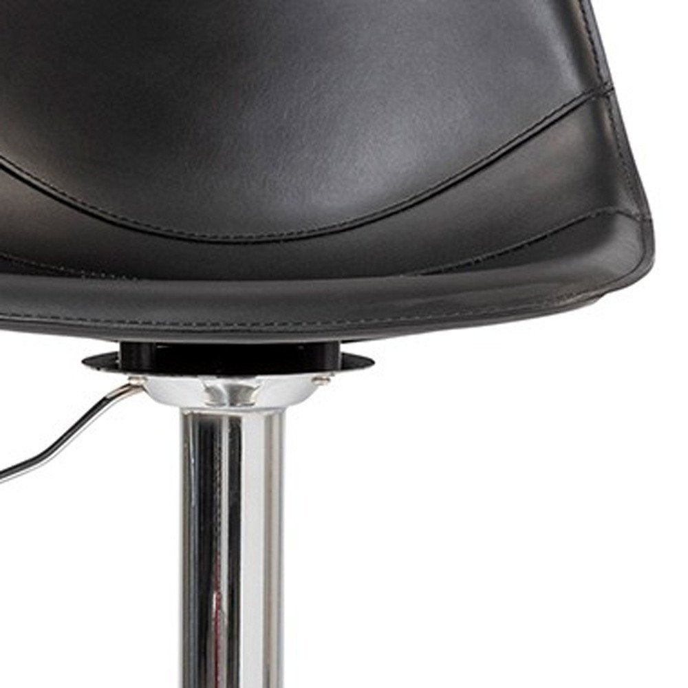 Black And Silver Steel Low Back Bar Height Swivel Bar Chair HomeRoots