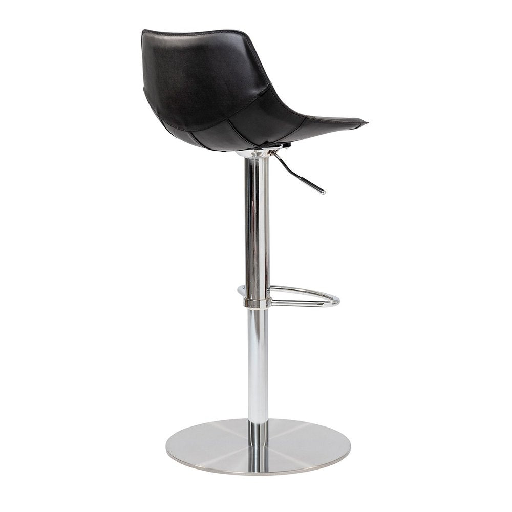 Black And Silver Steel Low Back Bar Height Swivel Bar Chair HomeRoots