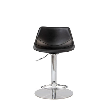 Black And Silver Steel Low Back Bar Height Swivel Bar Chair HomeRoots