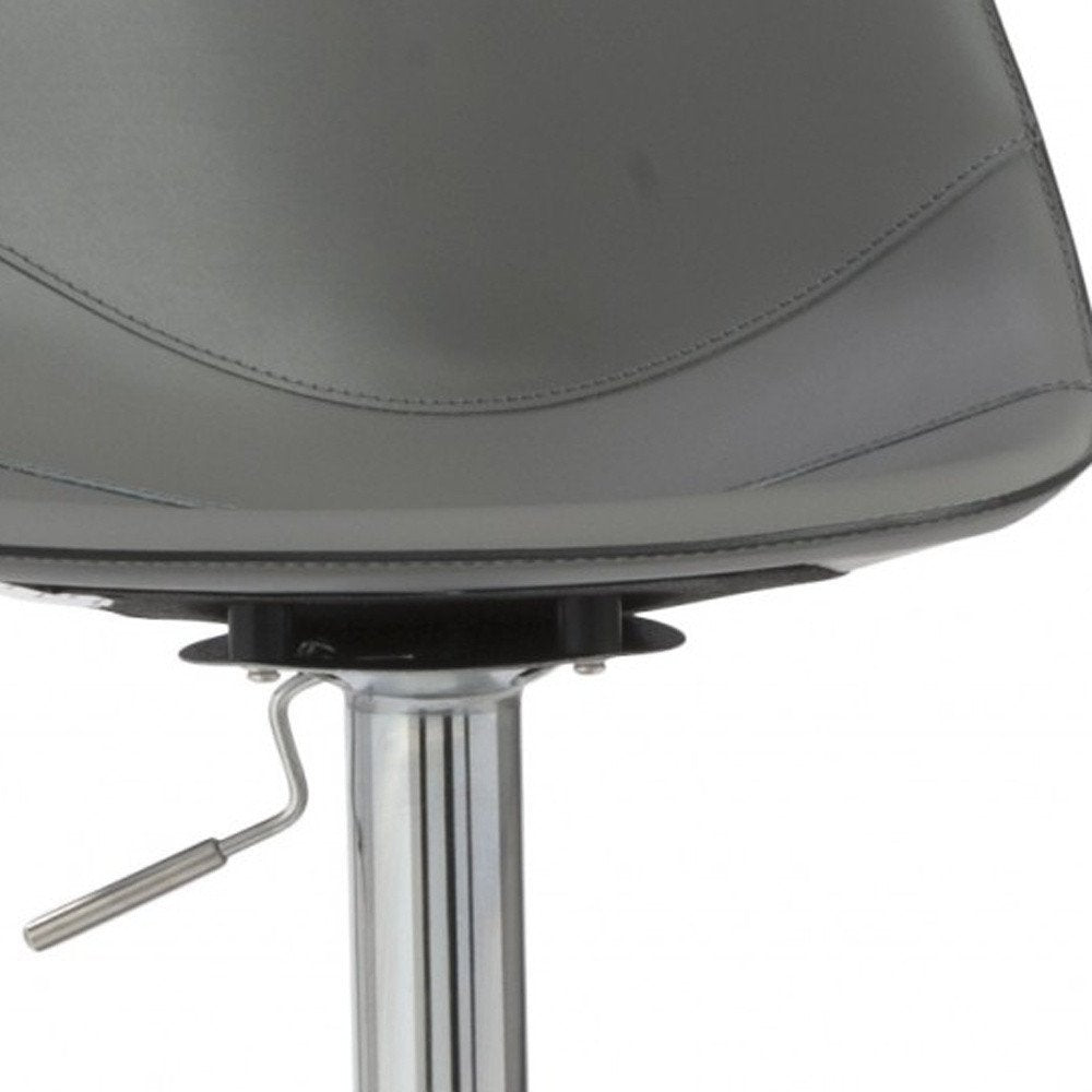 Gray And Silver Steel Low Back Bar Height Swivel Bar Chair HomeRoots